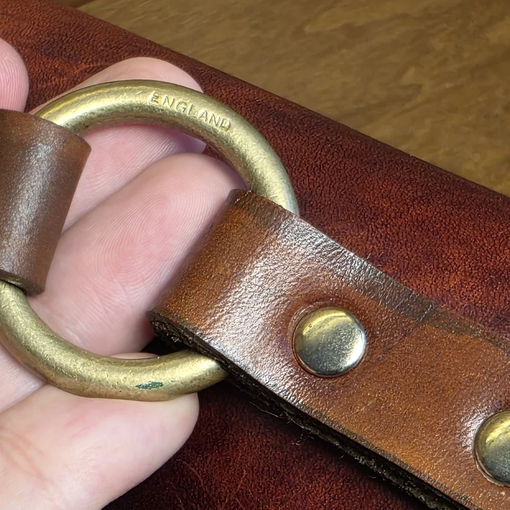 VINTAGE ENGLISH THICK LEATHER BRIEFCASE ATTACH PORTFOLIO LONDON